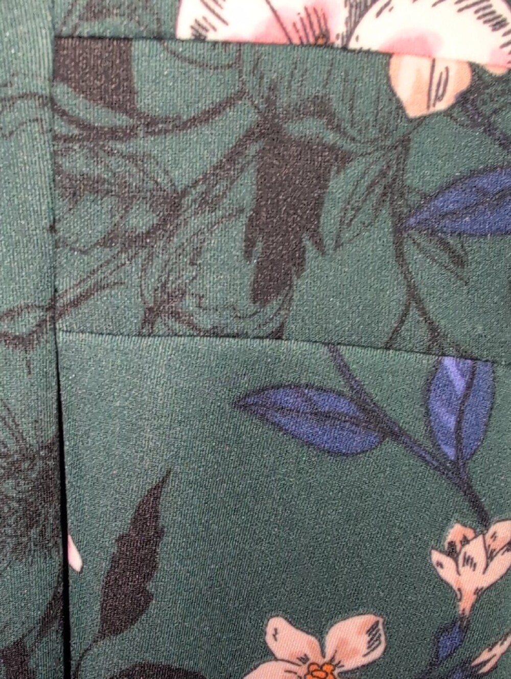 Vince Camuto Dark Green Lined Floral Dress - Picture 9 of 11